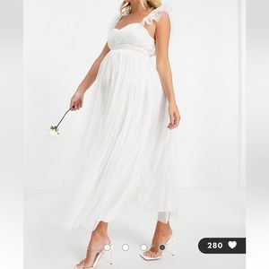 White tulle maternity dress